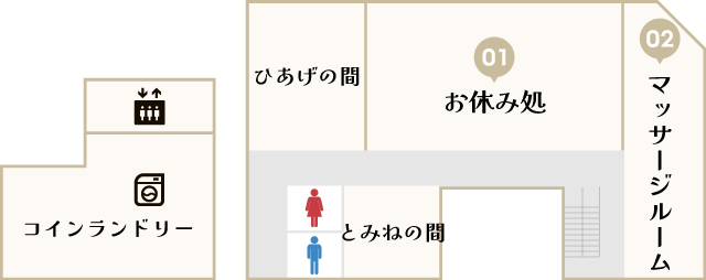香川県三豊市/道の駅ふれあいパークみの/いやだに温泉大師の湯施設マップ